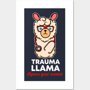 Alpaca Wound Llama Nurse Medicine Doctor gift idea present Posters and Art